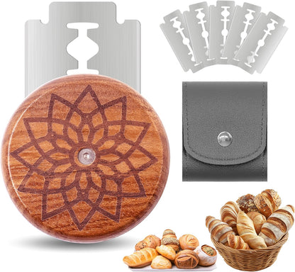 UFO Bread Lame Cutter for Homemade Sourdough,Bread Scorer Tool for Sourdough with 5 Blades and Storage Cover,Slashing Tool Bread Cutting Knife for Artisan Bread and Baguette Makers,Circle