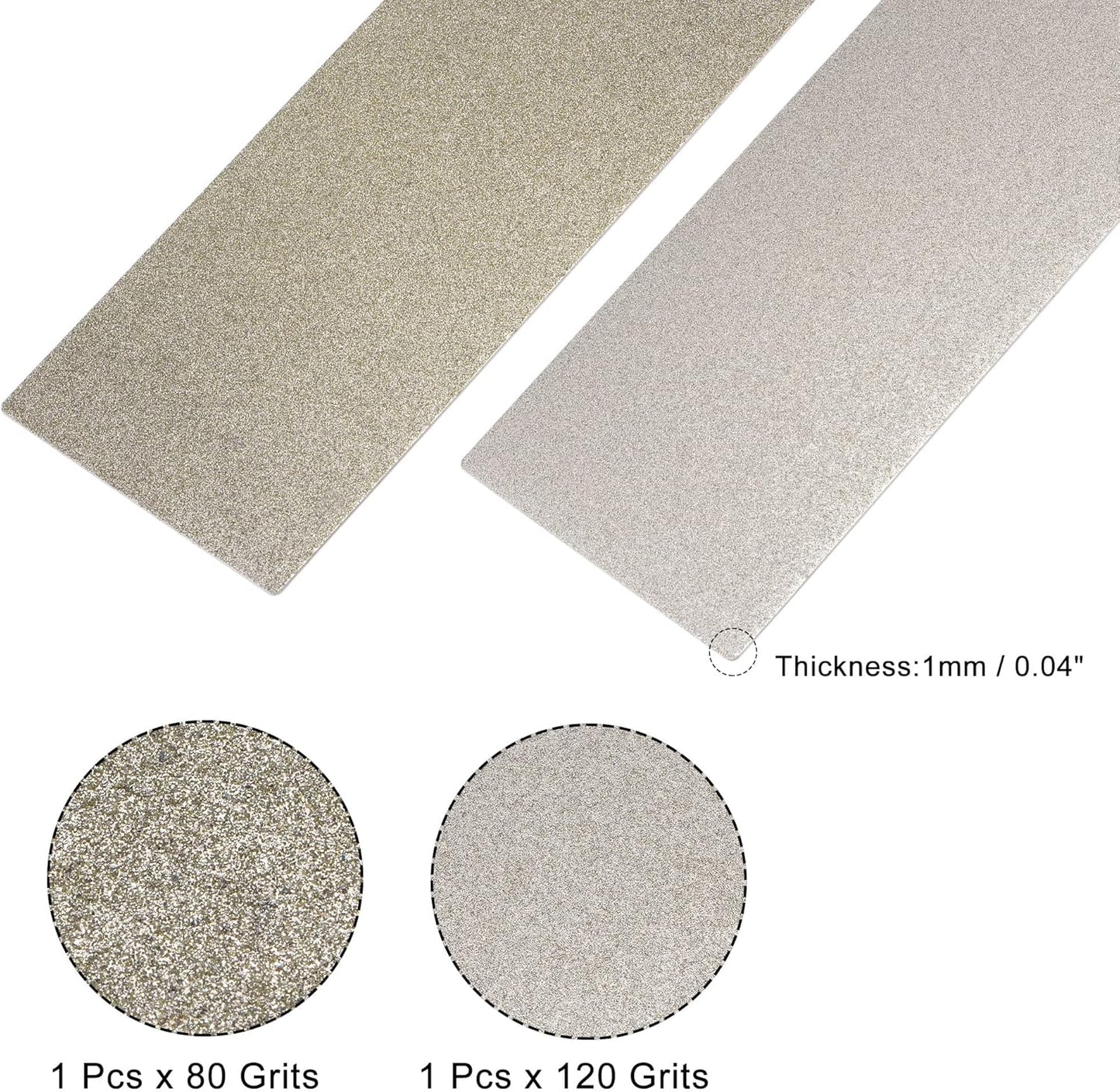 uxcell Diamond Whetstone Sharpening Stone, 170mm x 75mm 80 Grit 120 Grit Sharpener Grinding Plate Abrasive Tool Set 2pcs