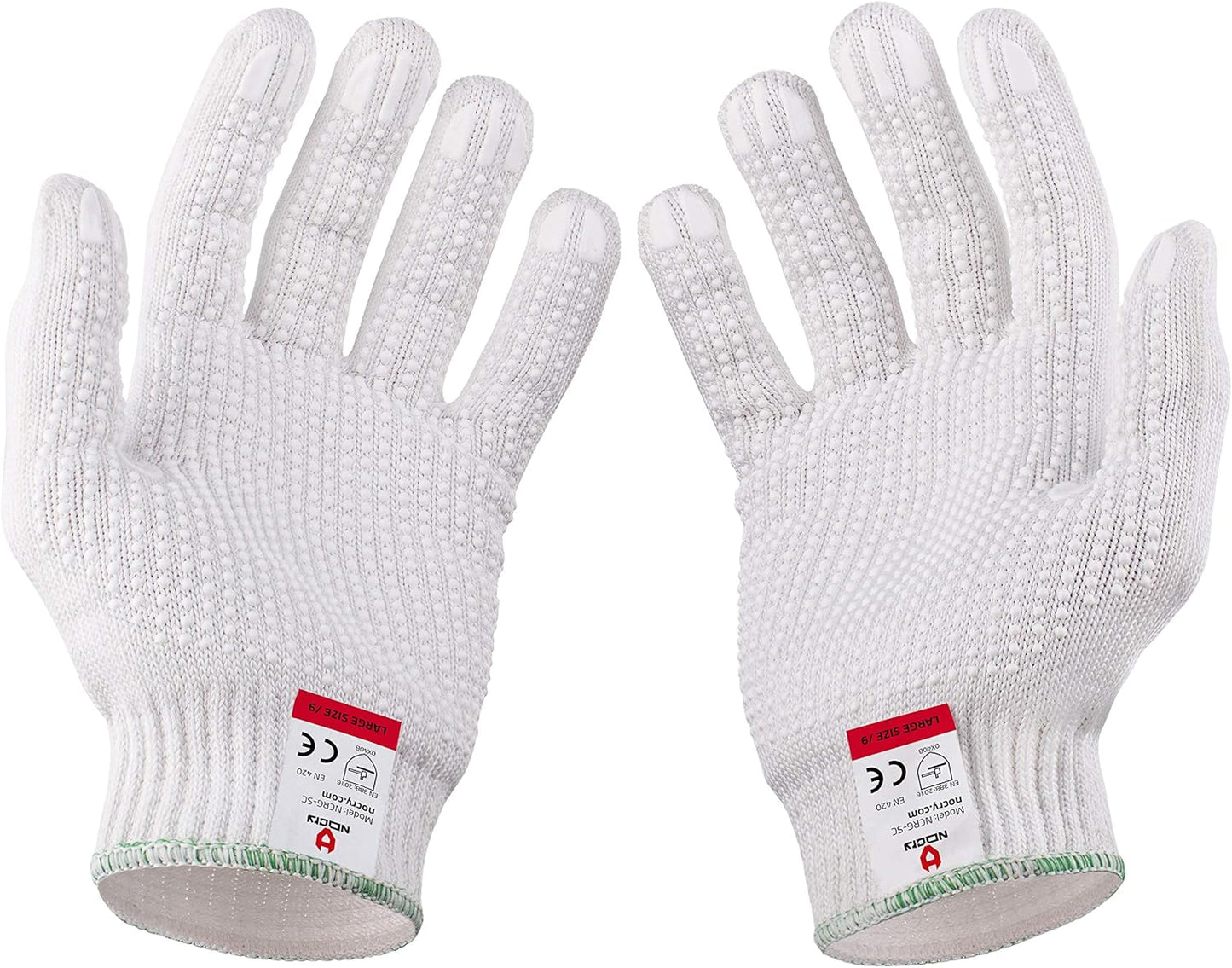 NoCry Heavy Duty Cut Resistant Work Gloves — Durable Cut Resistant Gloves with Grip Dots, Level 5 Cutting Gloves for Chefs, Perfect Wood Carving Gloves, Anti Cut Gloves for Glass Handling, Chef Gloves