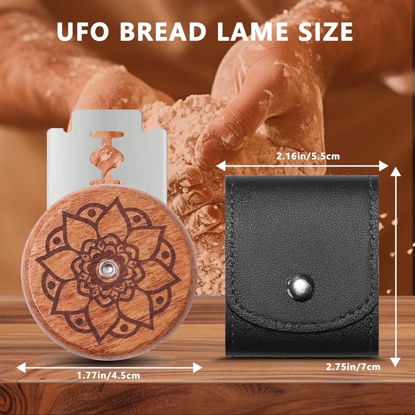 UFO Bread Lame Cutter for Homemade Sourdough,Bread Scorer Tool for Sourdough with 5 Blades and Storage Cover,Slashing Tool Bread Cutting Knife for Artisan Bread and Baguette Makers,Circle