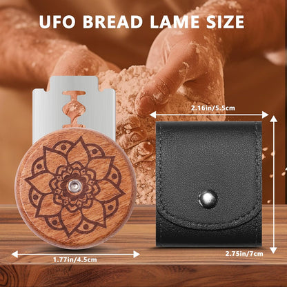 UFO Bread Lame Cutter for Homemade Sourdough,Bread Scorer Tool for Sourdough with 5 Blades and Storage Cover,Slashing Tool Bread Cutting Knife for Artisan Bread and Baguette Makers,Circle
