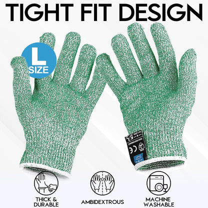 Zulay Cut Resistant Gloves Food Grade Level 5 Protection - Comfortable Safety Cutting Gloves - Cut Resistant Work Gloves