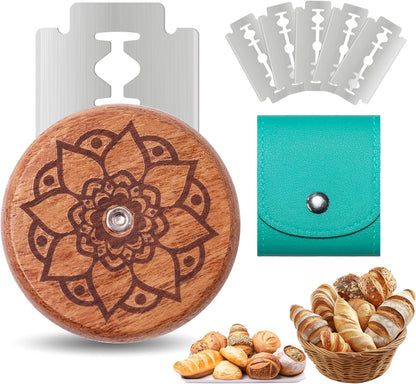 UFO Bread Lame Cutter for Homemade Sourdough,Bread Scorer Tool for Sourdough with 5 Blades and Storage Cover,Slashing Tool Bread Cutting Knife for Artisan Bread and Baguette Makers,Circle