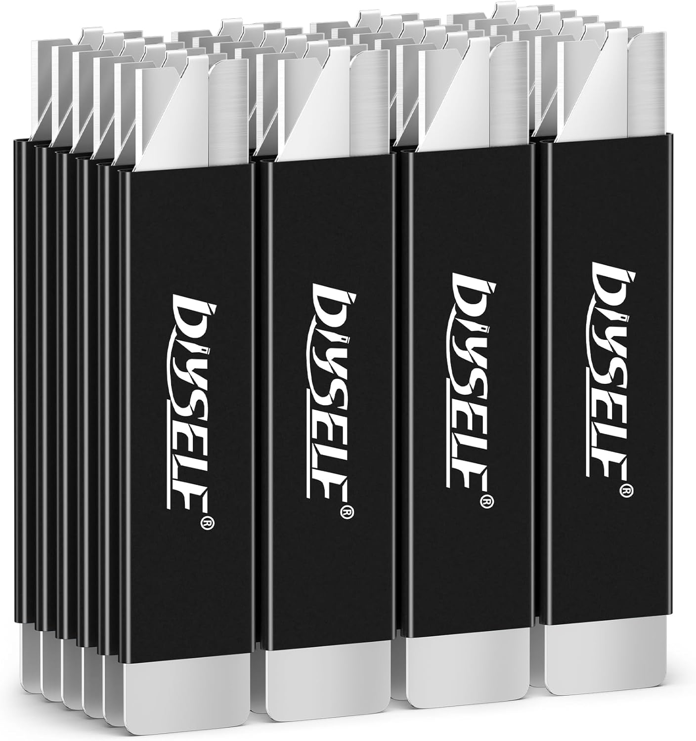 Box Cutters, 12 Pack Box Cutter Retractable, Box Cutters Knife with Single Edge Razor Blade, Utility Knife All Metal Shell, Letter Opener for Packages, Boxes, and Paper