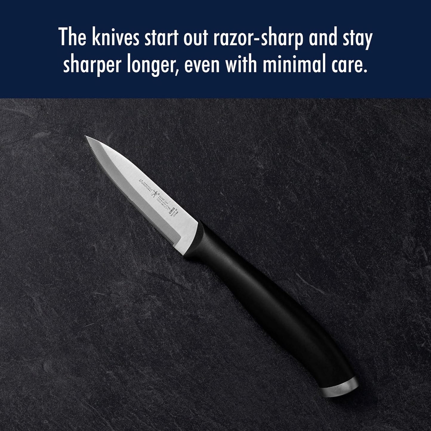 ZWILLING HENCKELS Silvercap Razor-Sharp 3-inch Paring Knife, German Engineered Informed by 100+ Years of Mastery, Black