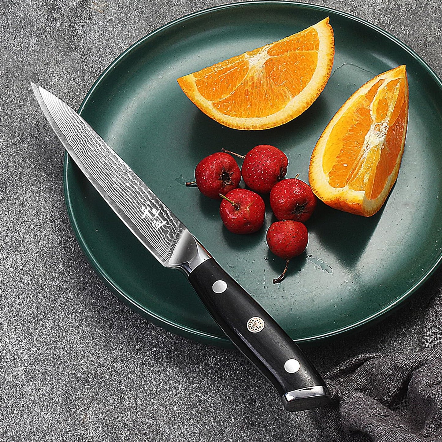 Damascus Kitchen Utility Knife, 5.5" Paring Knife VG10 Damascus Stainless Steel, 67-Layer Forged Blade, Perfect for Peeling, Slicing & Trimming