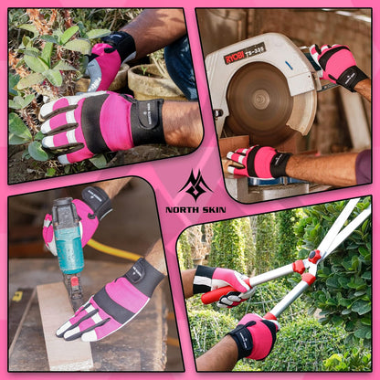 Gardening Thorn-Proof Working Gloves with Touch Screen Support, Thick Leather, Heavy-Duty Safety Gloves for Garden