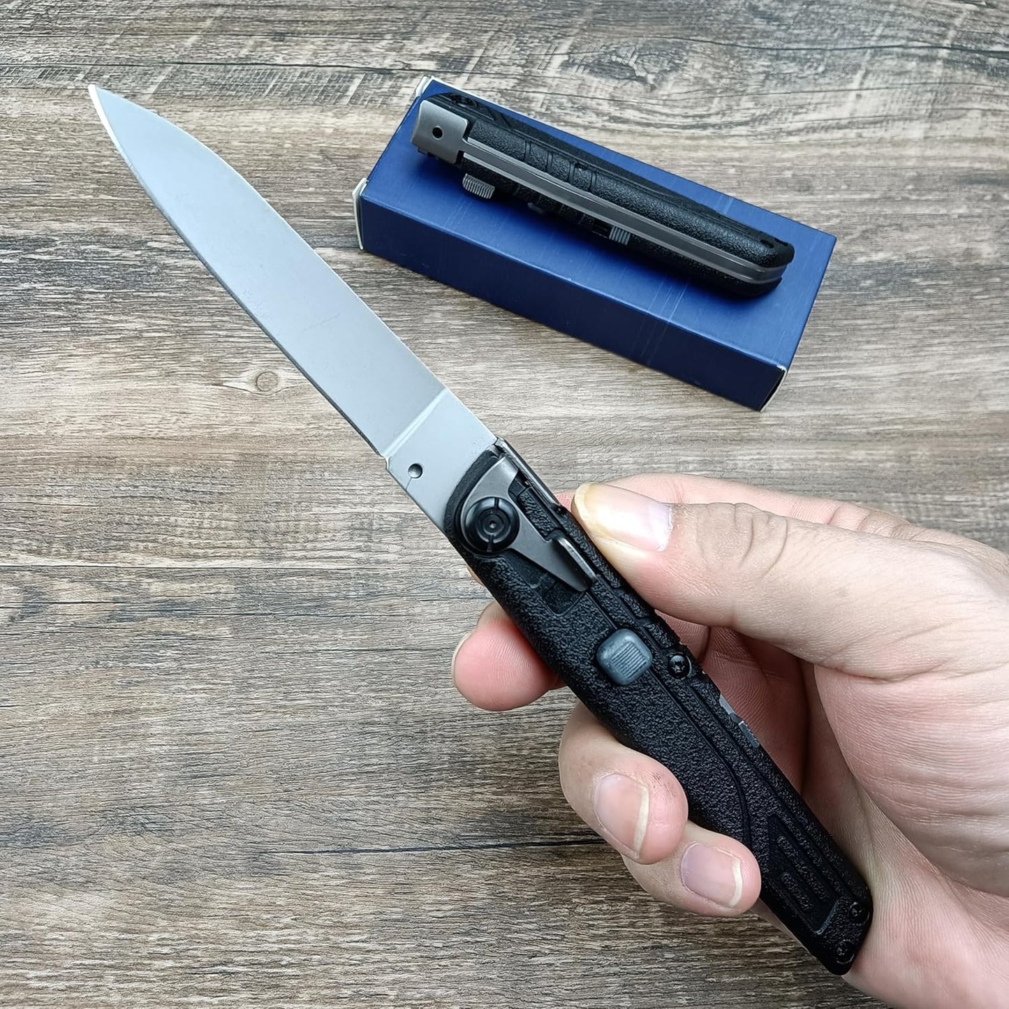 7.7" Assisted Opening Pocket Knife,Small Button Lock EDC Folding Knife for Men Women, Sharp Outdoor Camping Survival Utility Knives Gift
