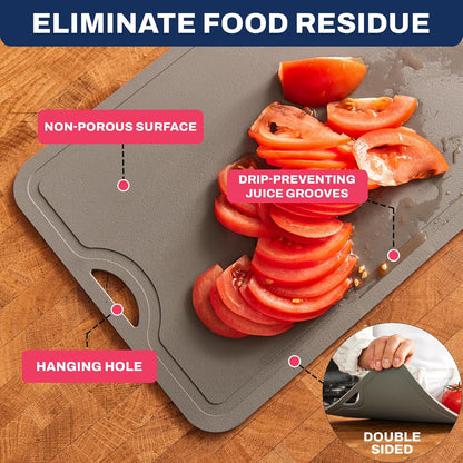TPU Cutting Board Flexible Mat, 14.5" x 9" Nonslip Korean Cutting Board for kitchen, BPA Free Flexible Chopping Board, TPU Material Double-sided Dishwasher Safe