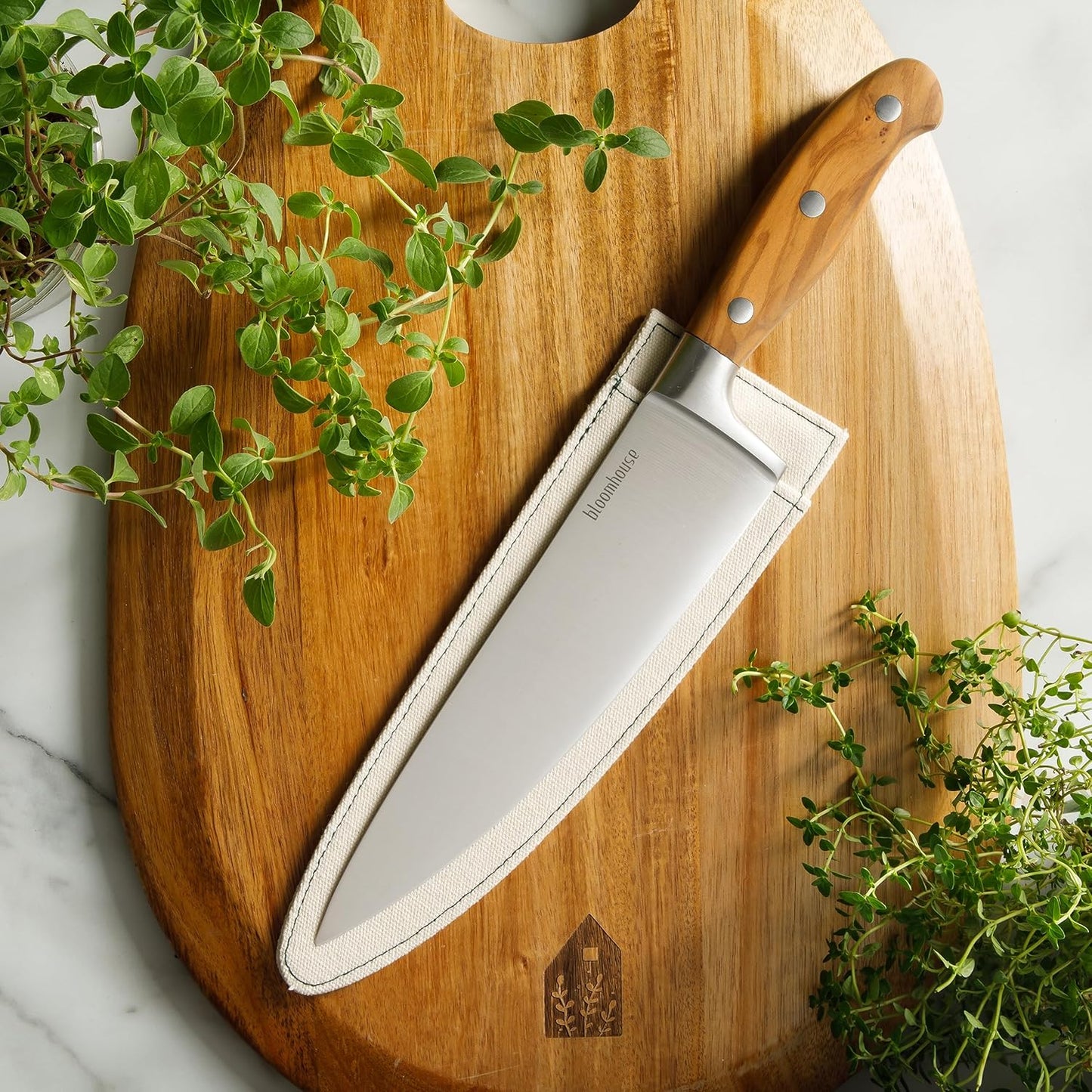 Bloomhouse - Two Time Oprah's Favorite Things Winner - 5" Utility Boning Kitchen Knife German Stainless Steel Blade w/Forged Italian Olive Wood Handle Full Tang for Meat Poultry & Precision Cutting