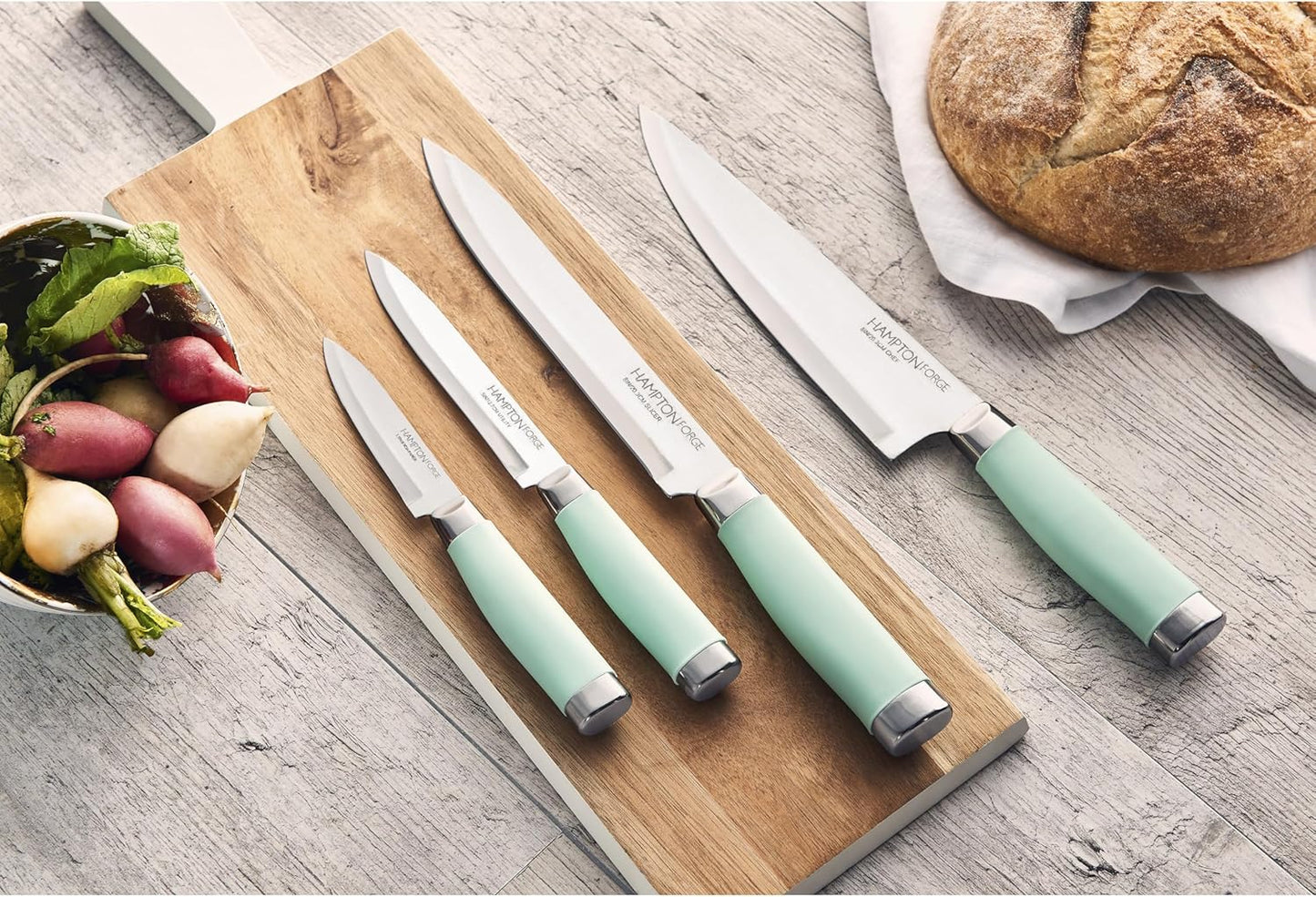 Hampton Forge Epicure True Aqua Knife Block Set, 15 Piece