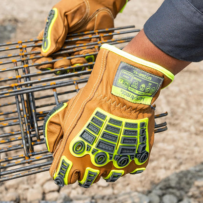 HexArmor Chrome SLT Goatskin Work Gloves, Oil & Slip Resistant, Cut-Resistant (ANSI A4–A9), Impact & Non-Impact
