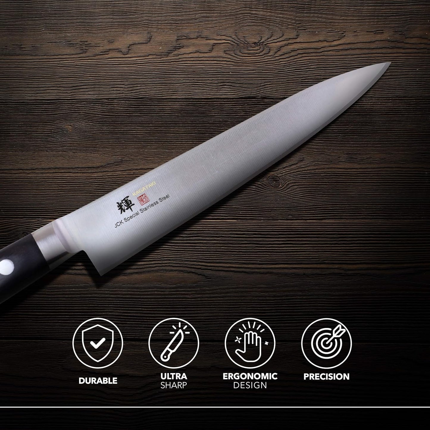Kagayaki Petty Knife 150mm (5.9"), VG-1 Japanese Stainless Steel, Pakka Wood Handle