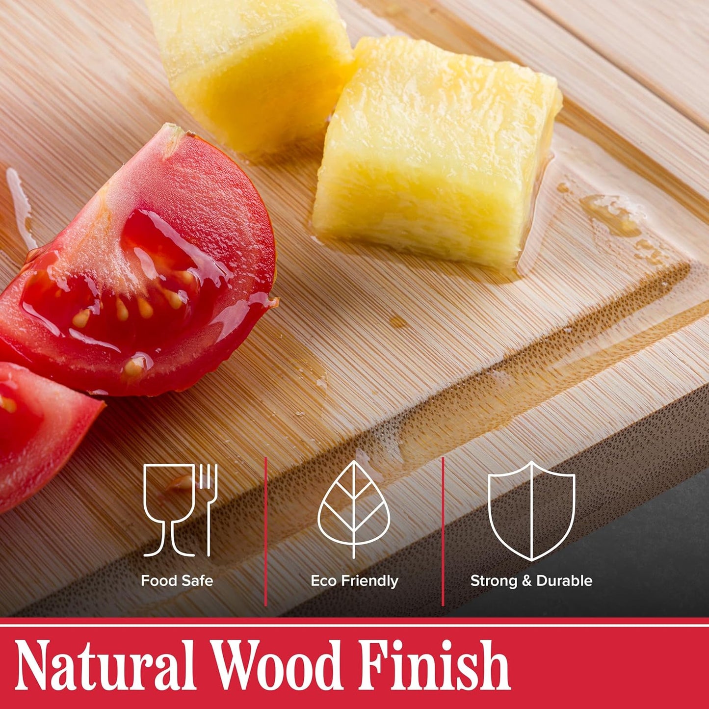 Cutting Board with Strainer - 2 in 1 Adjustable Bamboo Chopping Board with Removable Stainless Steel Colander for Over the Sink by Classic Cuisine
