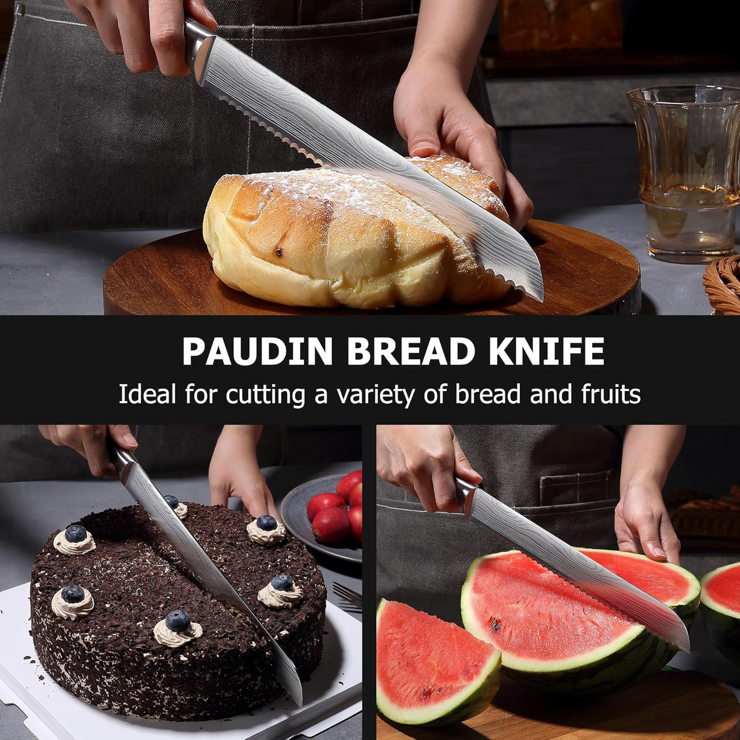PAUDIN Boning Knife 6 Inch, Super Sharp Fillet Knife, German High Carbon Stainless Steel Deboning Knives, Professional Boning Knives for Meat Poultry Chicken, Pakkawood Handle with Gift Box