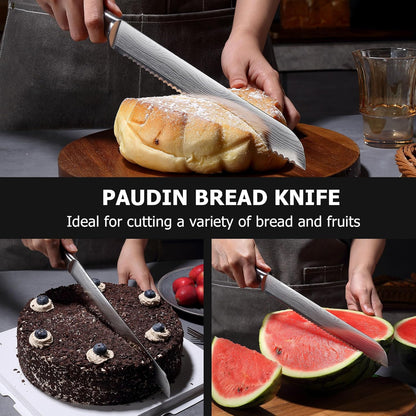 PAUDIN Boning Knife 6 Inch, Super Sharp Fillet Knife, German High Carbon Stainless Steel Deboning Knives, Professional Boning Knives for Meat Poultry Chicken, Pakkawood Handle with Gift Box