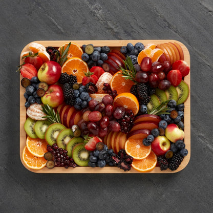 Farberware Build-A-Board Bamboo Cutting Board with Single Storage Compartment, Clear Locking Lid, Black Handles, Perfect for Charcuterie & Snacks