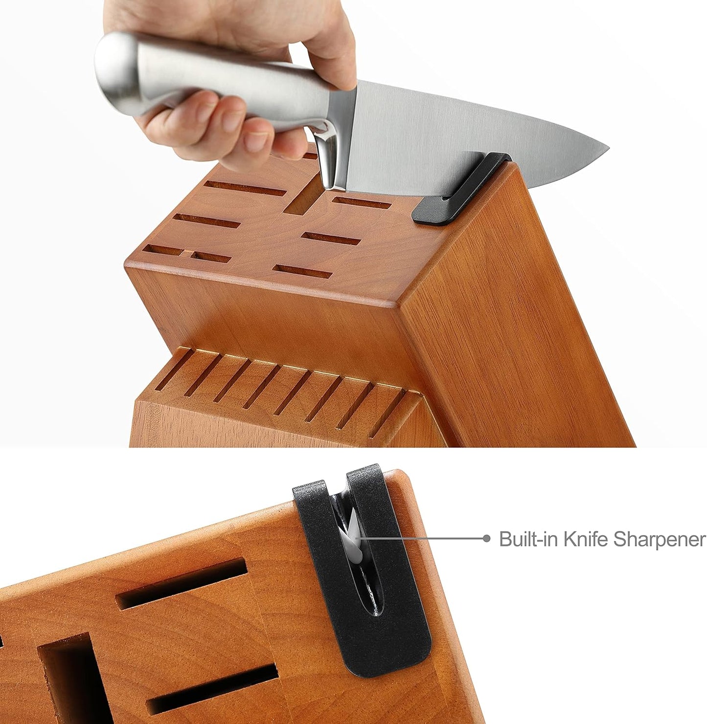 McCook® Knife Sets,German Stainless Steel Knife Block Sets with Built-in Sharpener