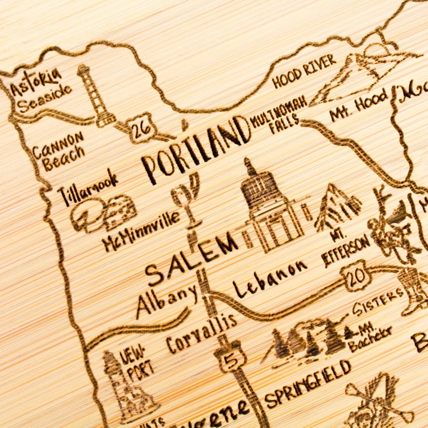 Totally Bamboo A Slice of Life New Jersey State Serving and Cutting Board, 11" x 8.75" - Colors A