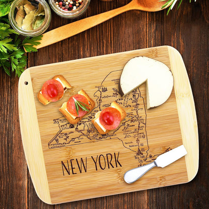 Totally Bamboo A Slice of Life New Jersey State Serving and Cutting Board, 11" x 8.75" - Colors A