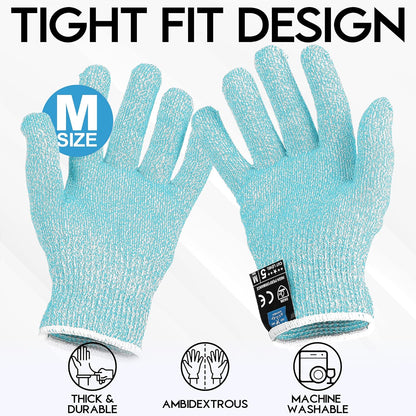 Zulay Cut Resistant Gloves Food Grade Level 5 Protection - Comfortable Safety Cutting Gloves - Cut Resistant Work Gloves