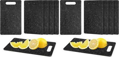 6 Pcs Plastic Cutting Boards Bar Granite Color Cutting Board with Easy Grip Handle Dishwasher for Food Fruits Vegetables Home(Small)
