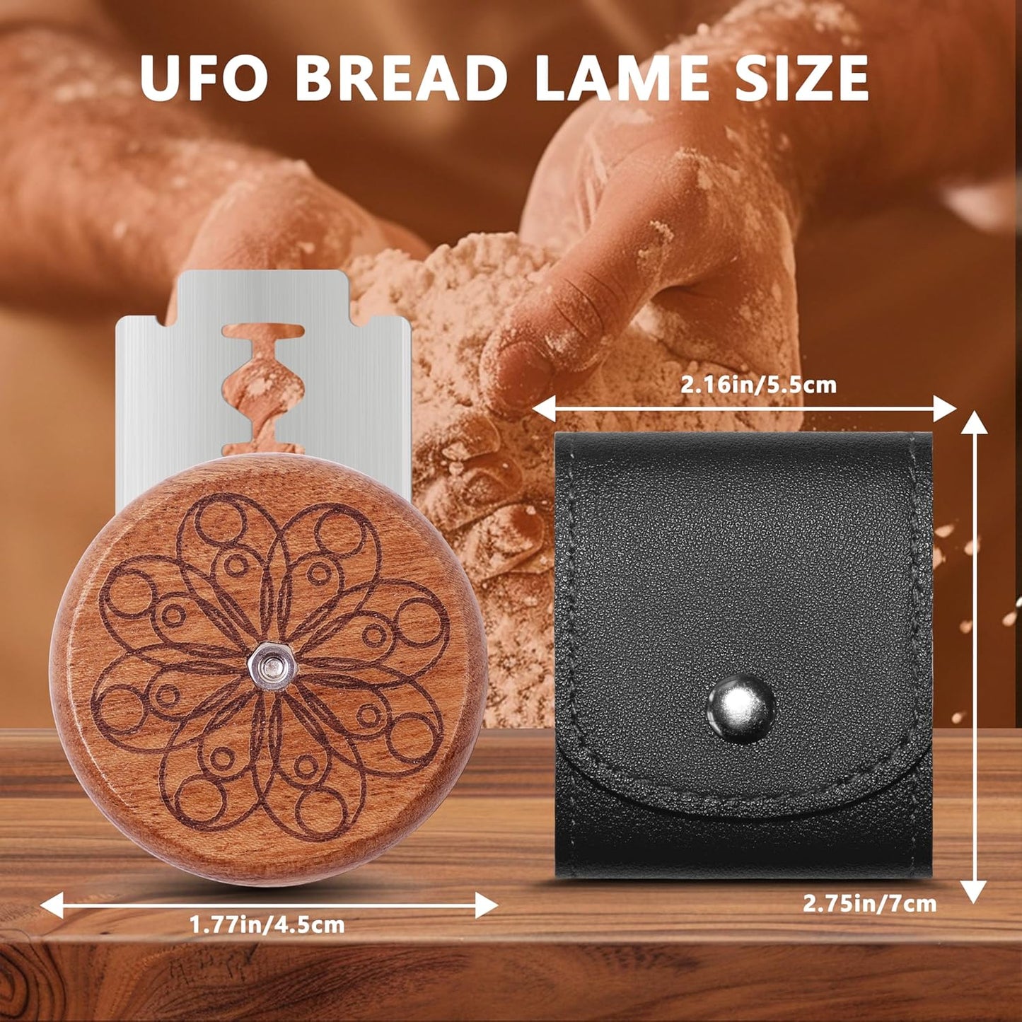 UFO Bread Lame Cutter for Homemade Sourdough,Bread Scorer Tool for Sourdough with 5 Blades and Storage Cover,Slashing Tool Bread Cutting Knife for Artisan Bread and Baguette Makers,Circle