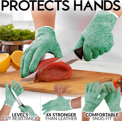 Zulay Cut Resistant Gloves Food Grade Level 5 Protection - Comfortable Safety Cutting Gloves - Cut Resistant Work Gloves