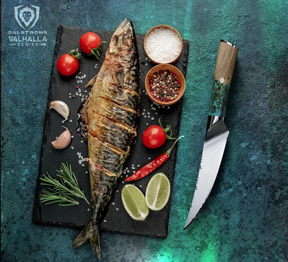 Dalstrong Boning Knife - 6 inch - Valhalla Series - 9CR18MOV HC Steel - Celestial Resin & Wood Handle Gift Knife - Fillet, Meat Cutting, Carving, Bone, Trimming, Deboning - Leather Sheath