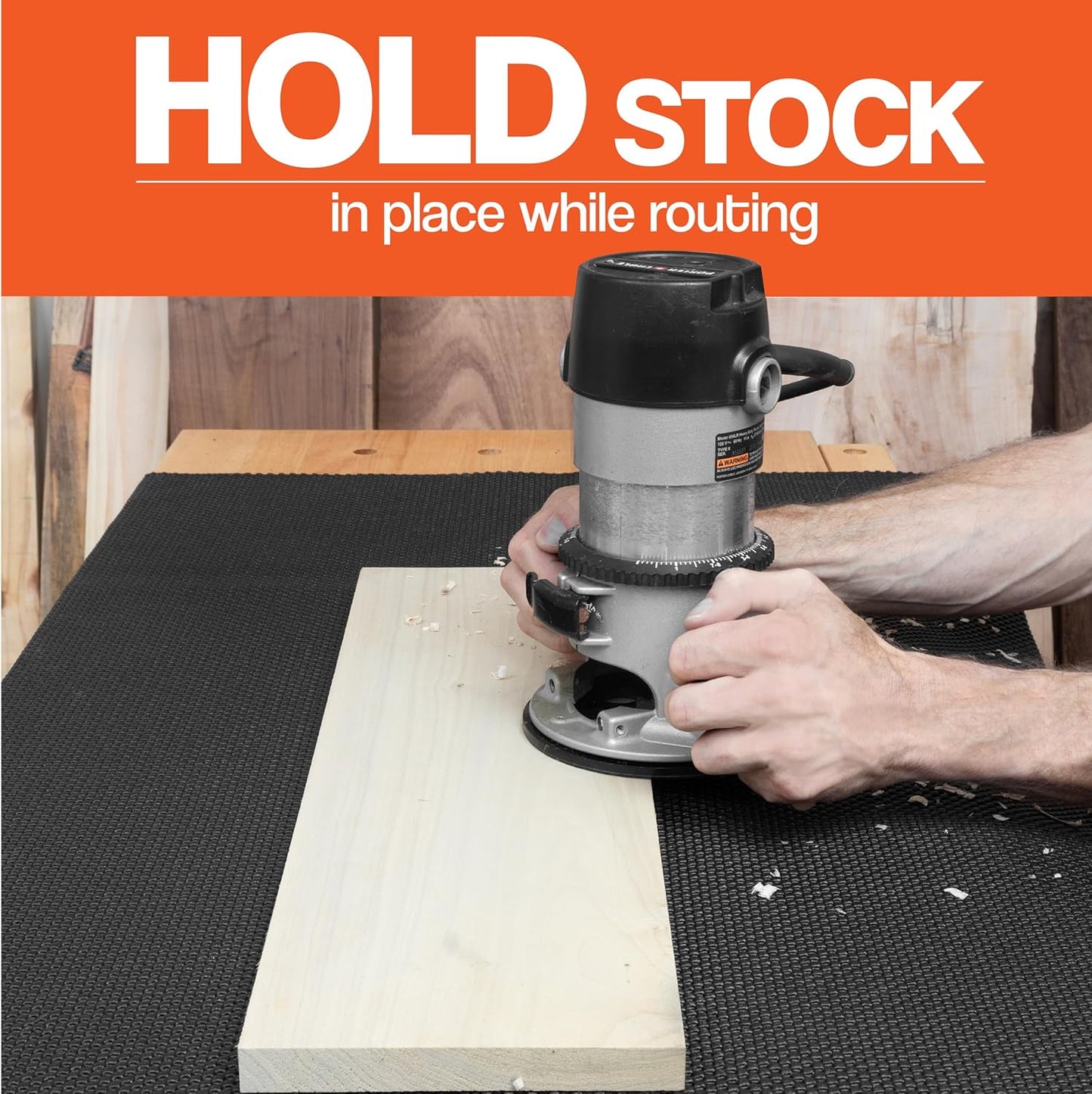 Non Slip Padded Rubber Mat 24 x 48 Inch, Woodworking Router Table & Workbench Mat, Anti Skid CNC Tool Mat, Cabinet Shelf & Drawer Liner for Kitchen or Garage Shop Storage