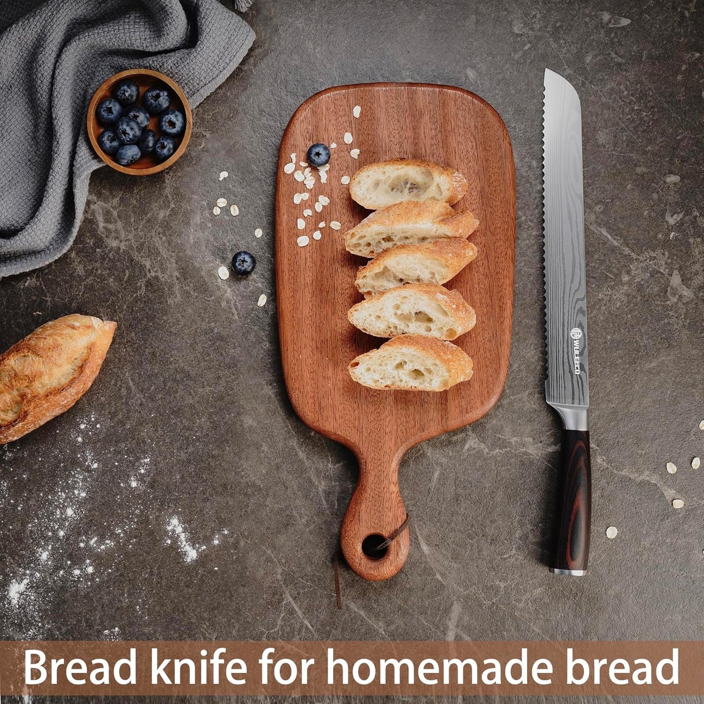 Utility Knife, 5 Inch Chef Knife, Ultra Sharp Kitchen Knife with High Carbon Stainless Steel Blade, Multipurpose Kitchen Knife with Ergonomic Pakkawood Handle and Gift Box