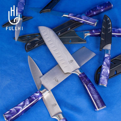 FULLHI Knife Set, 14pcs Japanese Knives Set, Premium German Stainless Steel chef Knife Set