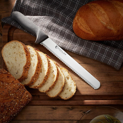 KUTLER Professional 8-Inch Bread Knife and Cake Slicer with Serrated Edge - Ultra-Sharp Stainless Steel Cutlery