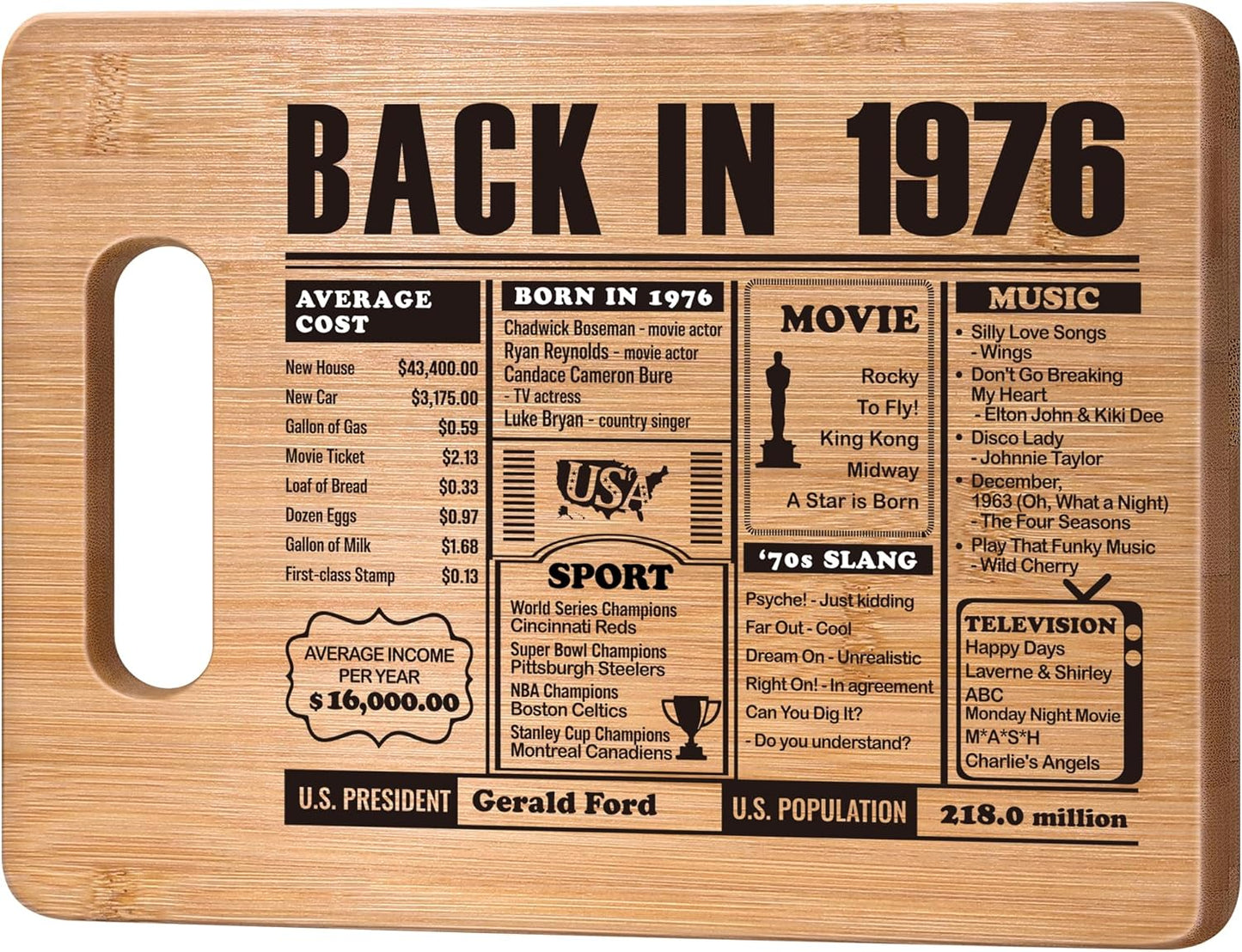 70th Birthday Gifts for Women Men, 70 Year Old Birthday Gifts Woman Man,70 Years Gifts for Mom Dad Grandparents Wedding Anniversary, Back In 1956 70s Birthday Decorations Bamboo Cutting Board