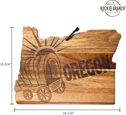 Totally Bamboo Rock & Branch Origins Series New York State Shaped Cutting Board and Charcuterie Serving Tray, Includes Hang Tie for Wall Display