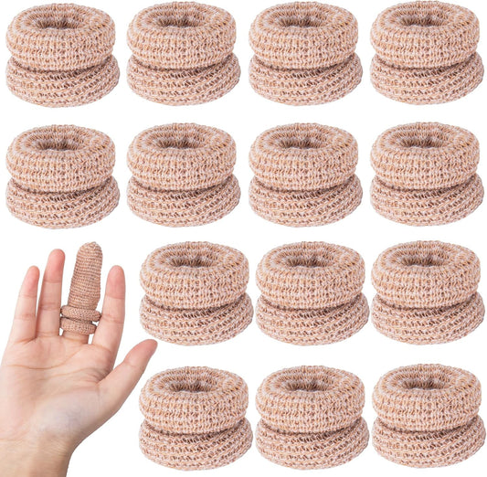 15PCS Fingertip Bandages Cots, Breathable Thumb Protectors, Elastic Finger Covers Guards for Wounds, Reusable Finger Gloves for Painting, Cleaning, Gardening - Skin Color