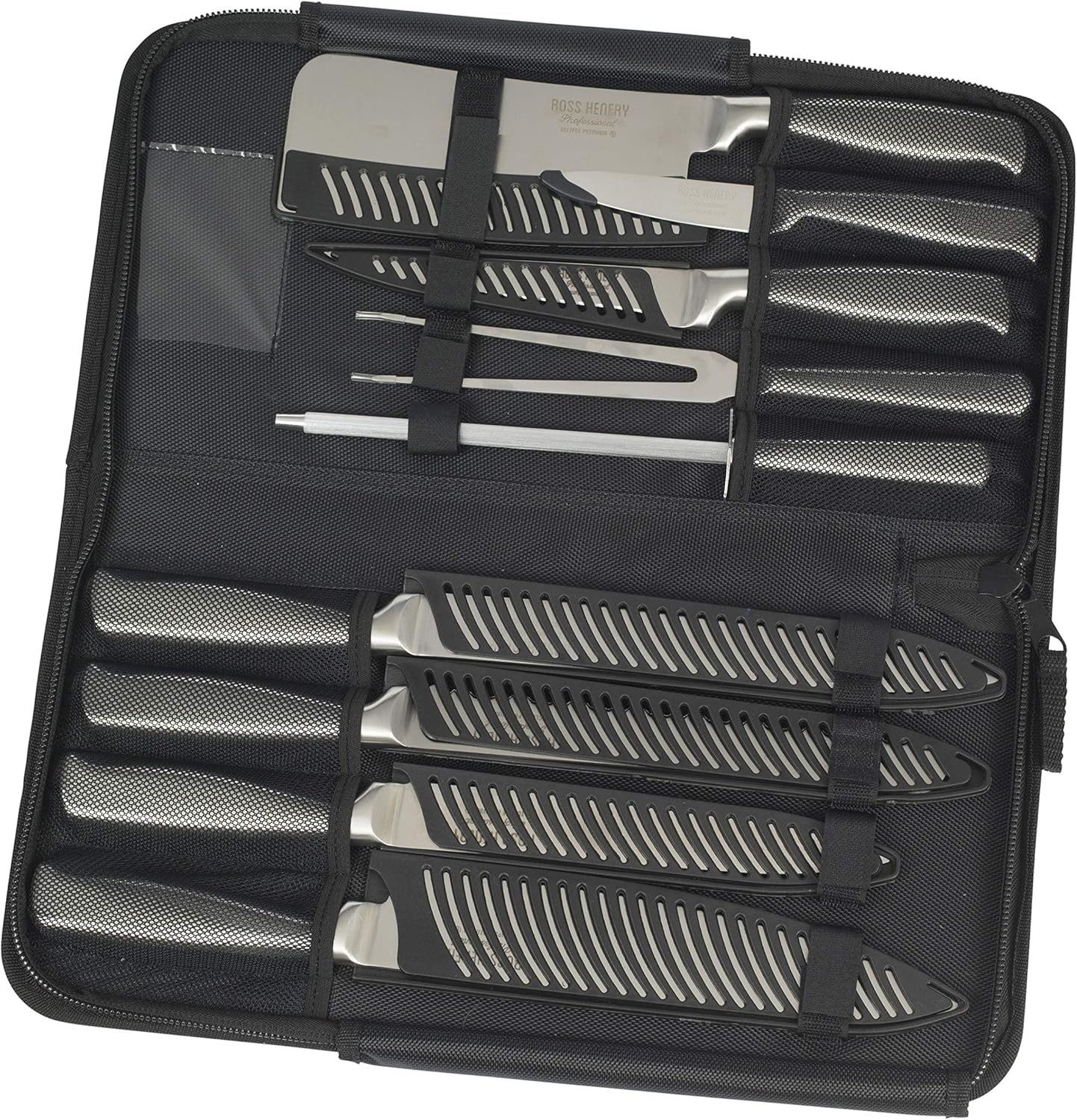 Ross Henery Eclipse 9-Piece Chef Knife Set – Stainless Steel Kitchen Knives with Travel Case