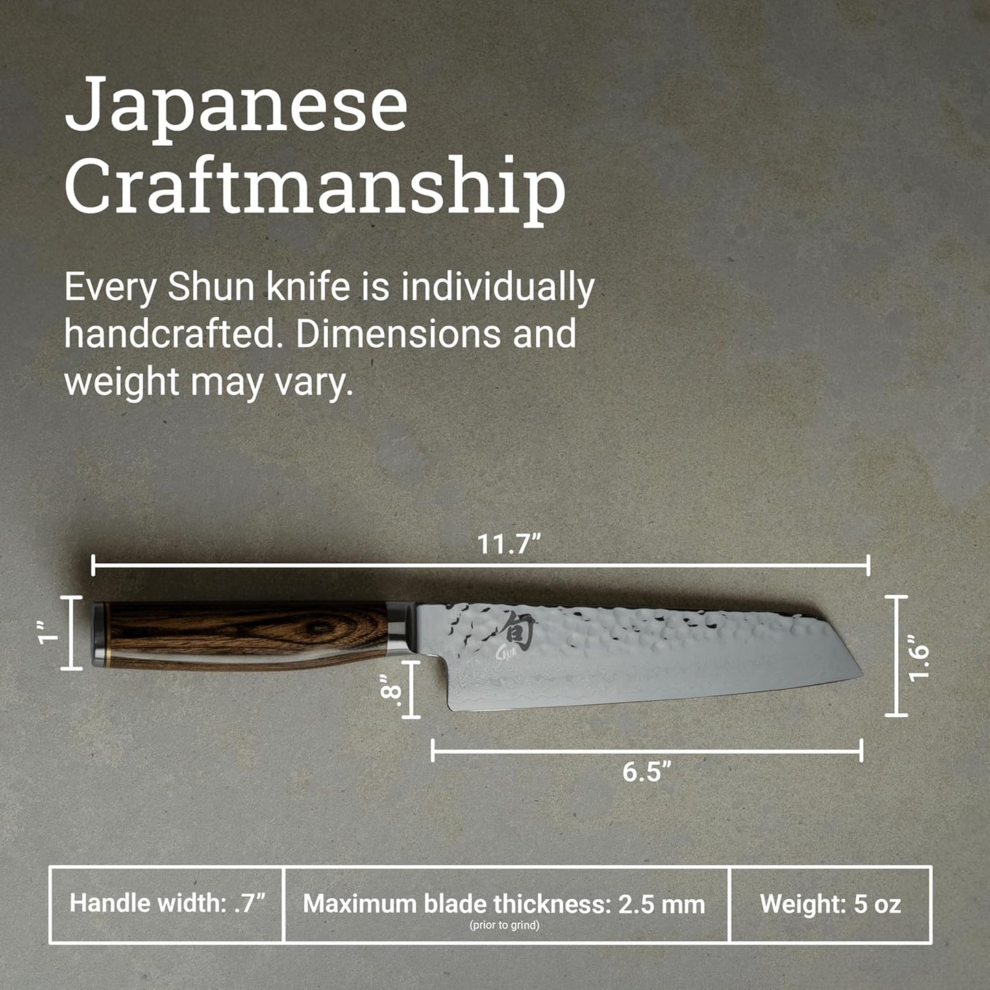 Shun Premier 6.5" Master Utility Knife, Handcrafted Japanese Knife, VG-MAX Core with Damascus Stainless Steel Cladding, Pakkawood Handle, Precision and Sharpness for Professional and Home Chefs