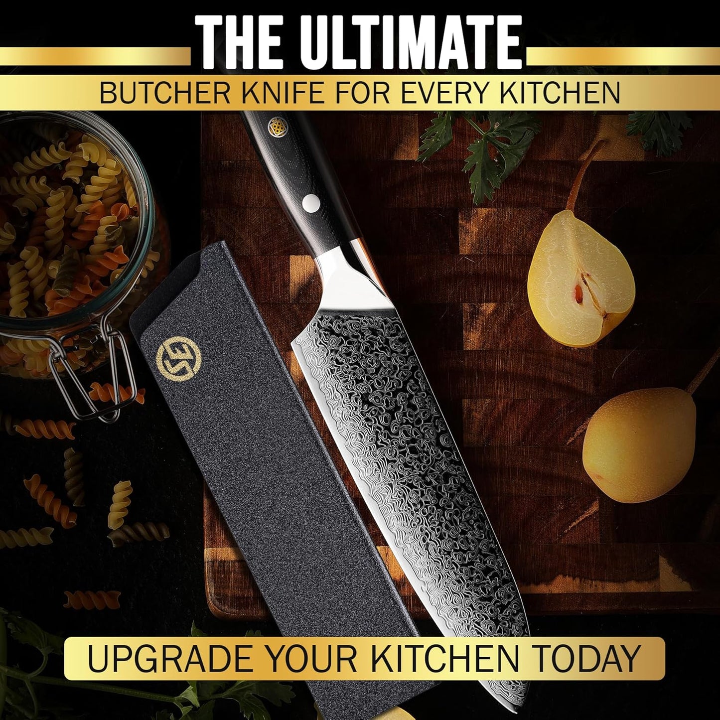 SliceElite Slice Series 8 Inch Carving Knife High Carbon German Stainless Steel Pakkawood Handle Brisket Slicer Chopper BBQ Chef Sharp Fruit Vegetable Butcher Kitchen Cutting Meat Tool Gift Precision