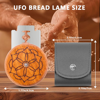 UFO Bread Lame Cutter for Homemade Sourdough,Bread Scorer Tool for Sourdough with 5 Blades and Storage Cover,Slashing Tool Bread Cutting Knife for Artisan Bread and Baguette Makers,Circle