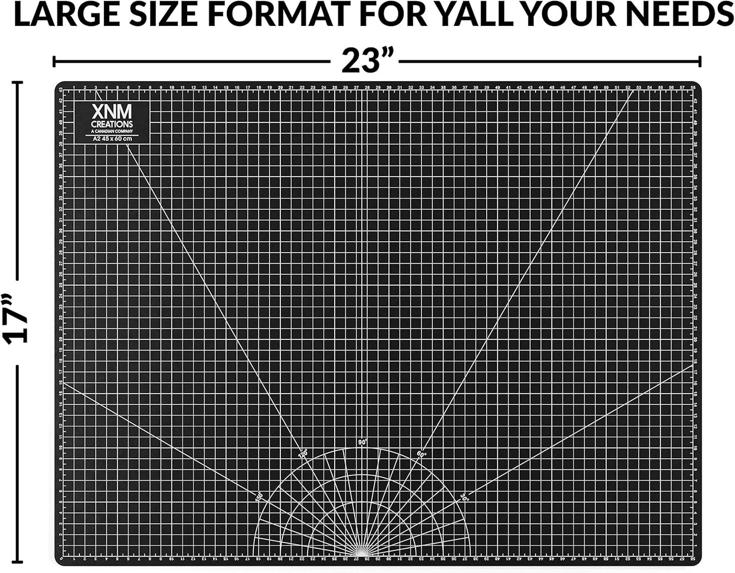 XNM Premium Self Healing Cutting Mat - 8 Inches by 11 inches - A4, 3 Layer Quality PVC Construction - Dual Sided, Imperial and Metric Grid Lines - Perfect for Cutting, Sewing, and Crafts