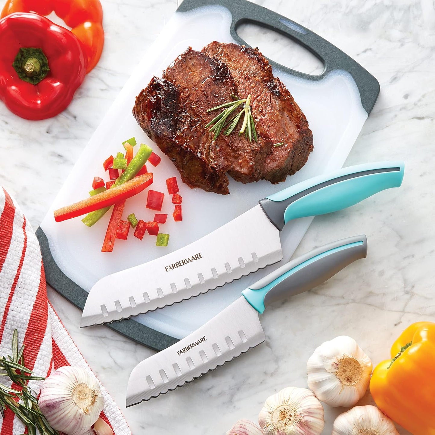 Farberware Precise Slice Utility Knife Set, 3 Piece, Multicolor