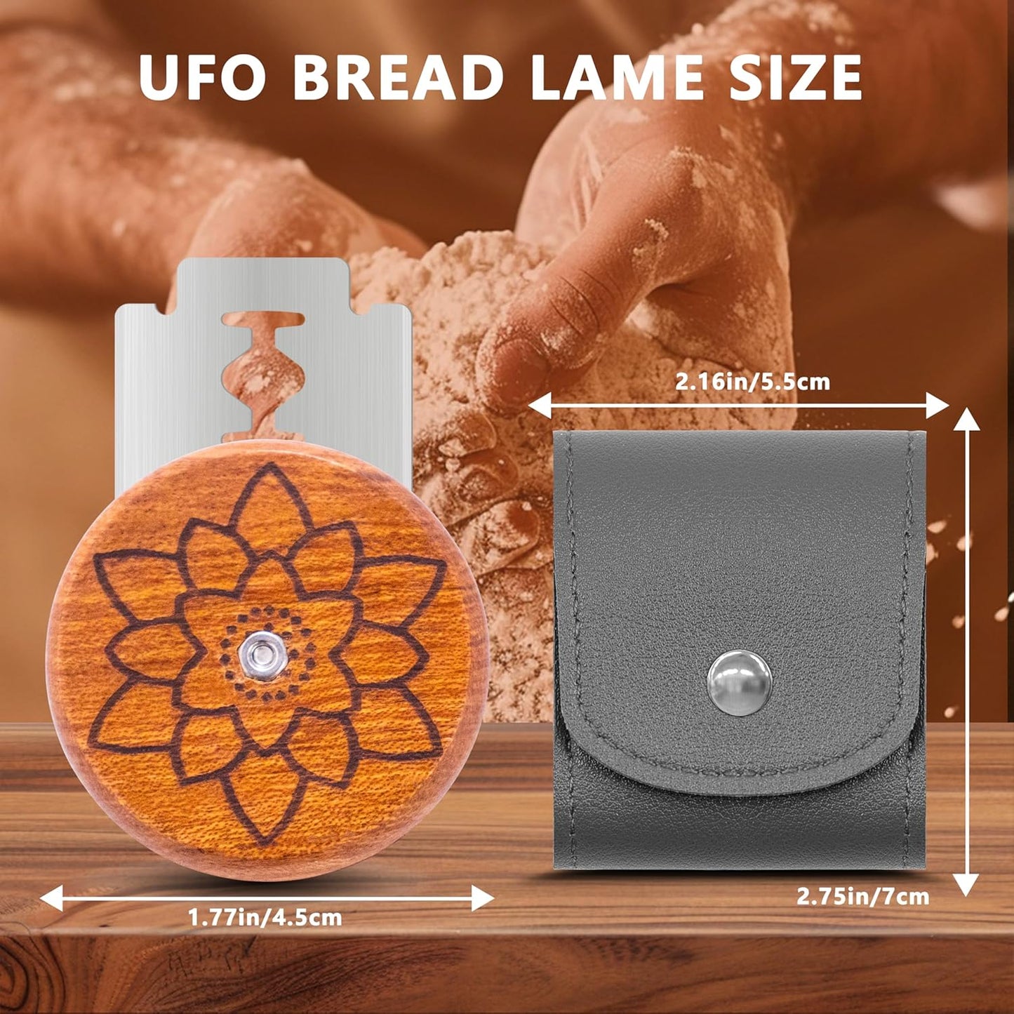 UFO Bread Lame Cutter for Homemade Sourdough,Bread Scorer Tool for Sourdough with 5 Blades and Storage Cover,Slashing Tool Bread Cutting Knife for Artisan Bread and Baguette Makers,Circle
