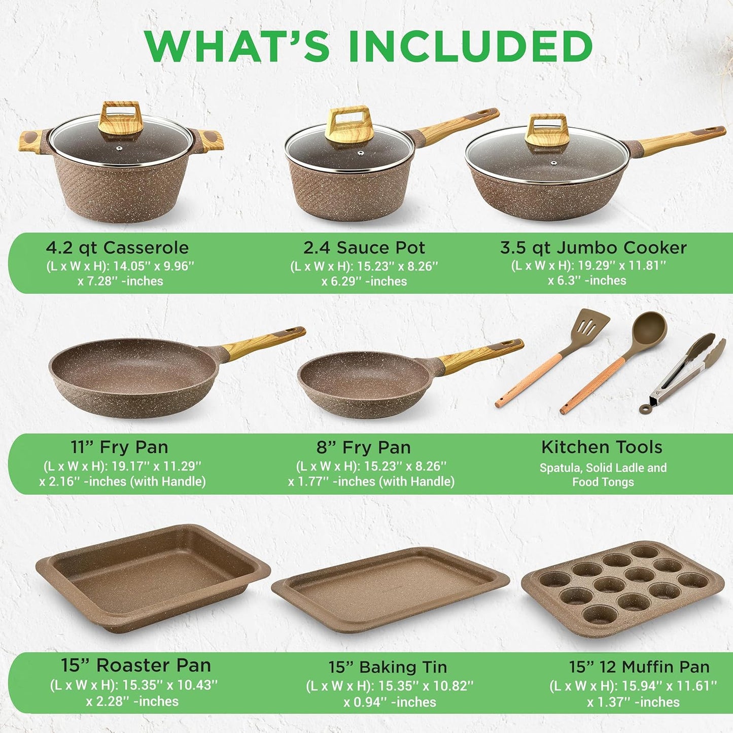 NutriChef 54-Piece Kitchen Cookware Set – Complete Non-Stick Ceramic Pots and Pans Set with Utensils, Bakeware, and Knife Set, Gas, Electric & Induction Compatible, Blush Pink Kitchen Essentials