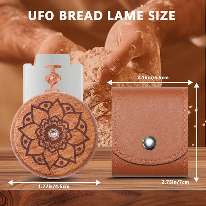 UFO Bread Lame Cutter for Homemade Sourdough,Bread Scorer Tool for Sourdough with 5 Blades and Storage Cover,Slashing Tool Bread Cutting Knife for Artisan Bread and Baguette Makers,Circle