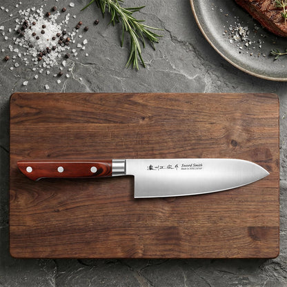 6.7 Inch Santoku Knife, Made in Japan, High Carbon Molybdenum Stainless Steel Japanese Chef Knife with Sakura Handle, Kitchen Knife for Slicing Meat, Vegetable & Fruit