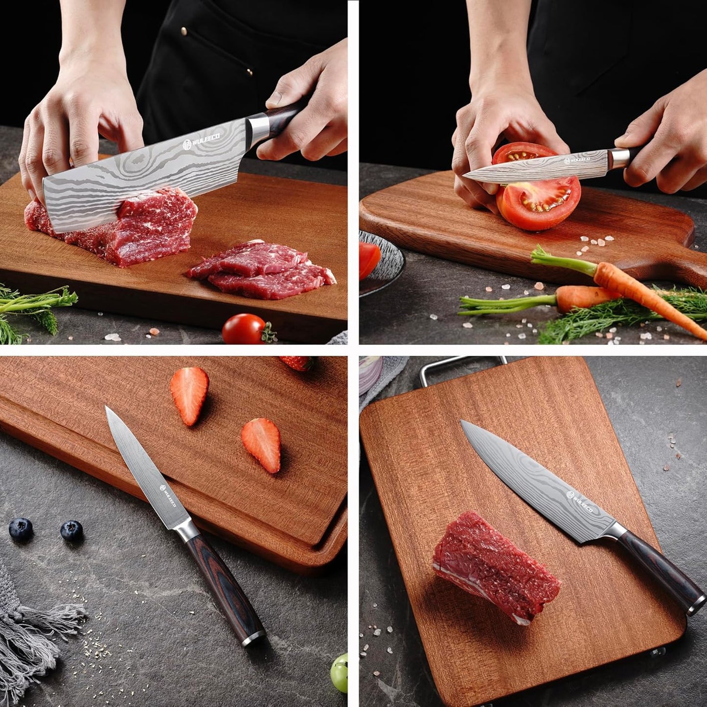 Utility Knife, 5 Inch Chef Knife, Ultra Sharp Kitchen Knife with High Carbon Stainless Steel Blade, Multipurpose Kitchen Knife with Ergonomic Pakkawood Handle and Gift Box