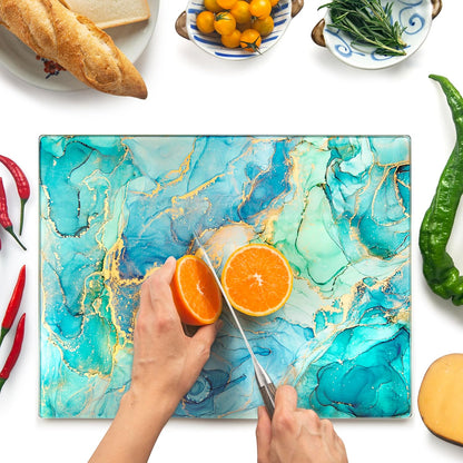 Kitchenville Glass Cutting Board 20”x16”: Tempered Glass Kitchen Counter Protector - Durable- Scratch-Resistant, Heat-Proof - Clear Design