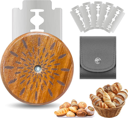 UFO Bread Lame Cutter for Homemade Sourdough,Bread Scorer Tool for Sourdough with 5 Blades and Storage Cover,Slashing Tool Bread Cutting Knife for Artisan Bread and Baguette Makers,Circle