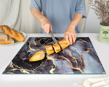 Kitchenville Glass Cutting Board 20”x16”: Tempered Glass Kitchen Counter Protector - Durable- Scratch-Resistant, Heat-Proof - Clear Design
